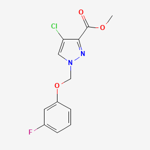molecular formula C12H10ClFN2O3 B7811375 Methyl 4-chloro-1-((3-fluorophenoxy)methyl)-1H-pyrazole-3-carboxylate 