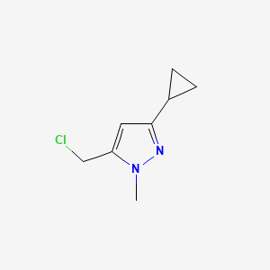 molecular formula C8H11ClN2 B7811399 5-(chloromethyl)-3-cyclopropyl-1-methyl-1H-pyrazole 