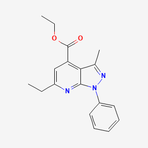 molecular formula C18H19N3O2 B7811438 ethyl 6-ethyl-3-methyl-1-phenyl-1H-pyrazolo[3,4-b]pyridine-4-carboxylate 