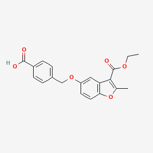 molecular formula C20H18O6 B7811450 4-({[3-(Ethoxycarbonyl)-2-methyl-1-benzofuran-5-yl]oxy}methyl)benzoic acid 