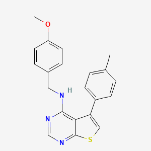 molecular formula C21H19N3OS B7811499 N-(4-methoxybenzyl)-5-(4-methylphenyl)thieno[2,3-d]pyrimidin-4-amine 