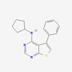 molecular formula C17H17N3S B7811520 N-cyclopentyl-5-phenylthieno[2,3-d]pyrimidin-4-amine 