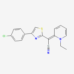molecular formula C18H14ClN3S B7811555 (1-Ethyl-1,2-dihydropyridine-2-ylidene)[4-(4-chlorophenyl)thiazole-2-yl]acetonitrile 
