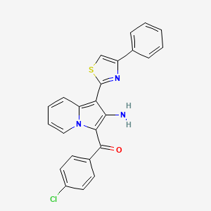 molecular formula C24H16ClN3OS B7811572 [2-Amino-1-(4-phenyl-1,3-thiazol-2-yl)indolizin-3-yl](4-chlorophenyl)methanone 