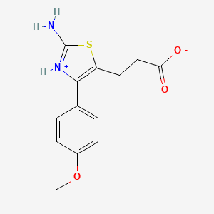 molecular formula C13H14N2O3S B7811602 3-[2-Amino-4-(4-methoxyphenyl)-1,3-thiazol-3-ium-5-yl]propanoate 