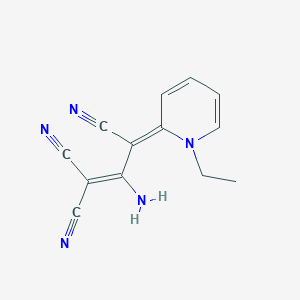 molecular formula C13H11N5 B7811607 (3E)-2-amino-3-(1-ethylpyridin-2-ylidene)prop-1-ene-1,1,3-tricarbonitrile 
