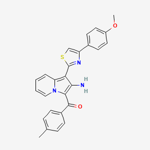 {2-Amino-1-[4-(4-methoxyphenyl)-1,3-thiazol-2-yl]indolizin-3-yl}(4-methylphenyl)methanone