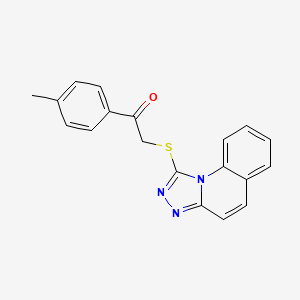 molecular formula C19H15N3OS B7811648 1-(4-Methylphenyl)-2-([1,2,4]triazolo[4,3-a]quinolin-1-ylthio)ethanone 