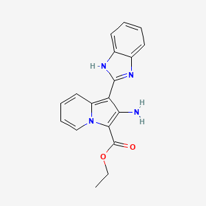 molecular formula C18H16N4O2 B7811658 ethyl 2-amino-1-(1H-benzimidazol-2-yl)indolizine-3-carboxylate 