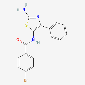 molecular formula C16H12BrN3OS B7811696 N-(2-amino-4-phenyl-1,3-thiazol-5-yl)-4-bromobenzamide 