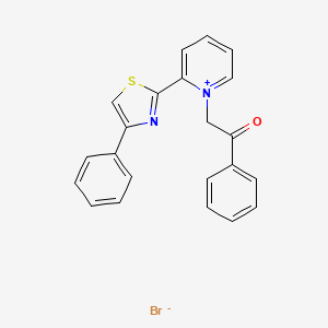 molecular formula C22H17BrN2OS B7811846 1-Phenyl-2-[2-(4-phenyl-1,3-thiazol-2-yl)pyridin-1-ium-1-yl]ethanone;bromide 