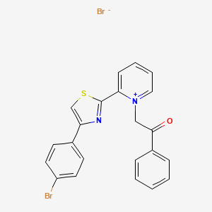 2-[2-[4-(4-Bromophenyl)-1,3-thiazol-2-yl]pyridin-1-ium-1-yl]-1-phenylethanone;bromide