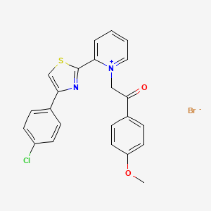 molecular formula C23H18BrClN2O2S B7811860 2-[2-[4-(4-Chlorophenyl)-1,3-thiazol-2-yl]pyridin-1-ium-1-yl]-1-(4-methoxyphenyl)ethanone;bromide 