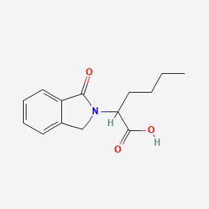 molecular formula C14H17NO3 B7811877 2-(3-oxo-1H-isoindol-2-yl)hexanoic acid 