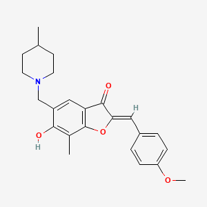 molecular formula C24H27NO4 B7811884 (2Z)-6-hydroxy-2-(4-methoxybenzylidene)-7-methyl-5-[(4-methylpiperidin-1-yl)methyl]-1-benzofuran-3(2H)-one 