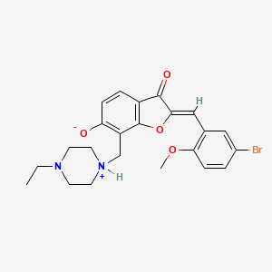 (2Z)-2-(5-bromo-2-methoxybenzylidene)-7-[(4-ethylpiperazin-1-ium-1-yl)methyl]-3-oxo-2,3-dihydro-1-benzofuran-6-olate