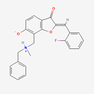 molecular formula C24H20FNO3 B7811921 (2Z)-7-{[benzyl(methyl)ammonio]methyl}-2-(2-fluorobenzylidene)-3-oxo-2,3-dihydro-1-benzofuran-6-olate 