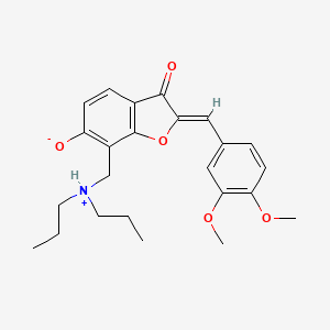 (2Z)-2-(3,4-dimethoxybenzylidene)-7-[(dipropylammonio)methyl]-3-oxo-2,3-dihydro-1-benzofuran-6-olate