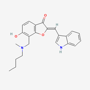 molecular formula C23H24N2O3 B7811953 (2Z)-7-{[butyl(methyl)amino]methyl}-6-hydroxy-2-(1H-indol-3-ylmethylidene)-1-benzofuran-3(2H)-one 