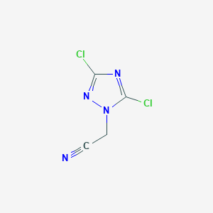 molecular formula C4H2Cl2N4 B7811974 (3,5-dichloro-1H-1,2,4-triazol-1-yl)acetonitrile 