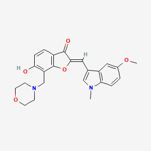 molecular formula C24H24N2O5 B7811978 (2Z)-6-hydroxy-2-[(5-methoxy-1-methyl-1H-indol-3-yl)methylidene]-7-(morpholin-4-ylmethyl)-1-benzofuran-3(2H)-one 