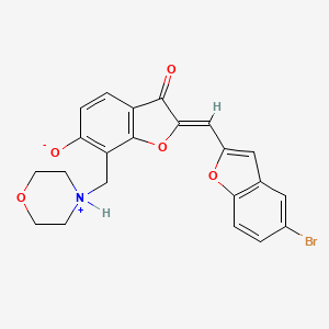 molecular formula C22H18BrNO5 B7811979 (2Z)-2-[(5-bromo-1-benzofuran-2-yl)methylidene]-7-(morpholin-4-ium-4-ylmethyl)-3-oxo-2,3-dihydro-1-benzofuran-6-olate 