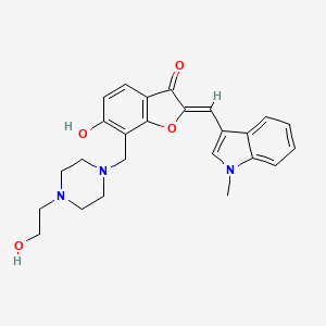 molecular formula C25H27N3O4 B7811987 (2Z)-6-hydroxy-7-{[4-(2-hydroxyethyl)piperazin-1-yl]methyl}-2-[(1-methyl-1H-indol-3-yl)methylidene]-1-benzofuran-3(2H)-one 