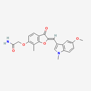 2-[[(2Z)-2-[(5-methoxy-1-methylindol-3-yl)methylidene]-7-methyl-3-oxo-1-benzofuran-6-yl]oxy]acetamide