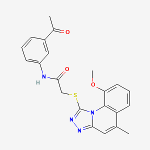 N-(3-ACETYLPHENYL)-2-({9-METHOXY-5-METHYL-[1,2,4]TRIAZOLO[4,3-A]QUINOLIN-1-YL}SULFANYL)ACETAMIDE