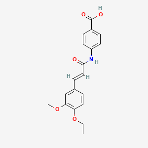 molecular formula C19H19NO5 B7812048 4-[[(E)-3-(4-ethoxy-3-methoxyphenyl)prop-2-enoyl]amino]benzoic acid 