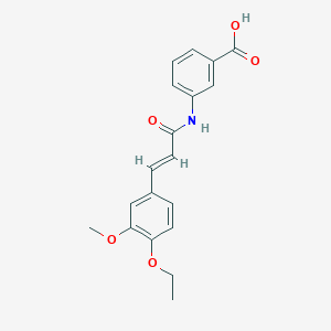 molecular formula C19H19NO5 B7812055 3-[[(E)-3-(4-ethoxy-3-methoxyphenyl)prop-2-enoyl]amino]benzoic acid 