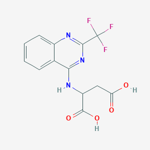 molecular formula C13H10F3N3O4 B7812063 2-{[2-(Trifluoromethyl)quinazolin-4-yl]amino}butanedioic acid 