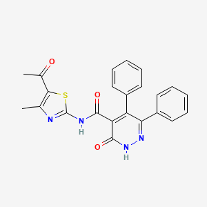 molecular formula C23H18N4O3S B7812068 N-(5-acetyl-4-methylthiazol-2-yl)-3-oxo-5,6-diphenyl-2,3-dihydropyridazine-4-carboxamide 