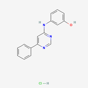 molecular formula C16H14ClN3O B7812071 3-[(6-Phenylpyrimidin-4-yl)amino]phenol;hydrochloride 