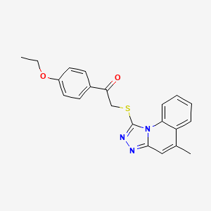 molecular formula C21H19N3O2S B7812077 1-(4-Ethoxyphenyl)-2-[(5-methyl[1,2,4]triazolo[4,3-a]quinolin-1-yl)thio]ethanone 