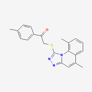 2-({5,9-DIMETHYL-[1,2,4]TRIAZOLO[4,3-A]QUINOLIN-1-YL}SULFANYL)-1-(4-METHYLPHENYL)ETHAN-1-ONE