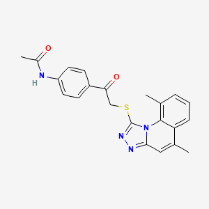 molecular formula C22H20N4O2S B7812089 N-(4-{2-[(5,9-dimethyl[1,2,4]triazolo[4,3-a]quinolin-1-yl)thio]acetyl}phenyl)acetamide 
