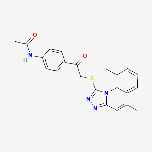 N-{4-[2-({5,9-DIMETHYL-[1,2,4]TRIAZOLO[4,3-A]QUINOLIN-1-YL}SULFANYL)ACETYL]PHENYL}ACETAMIDE