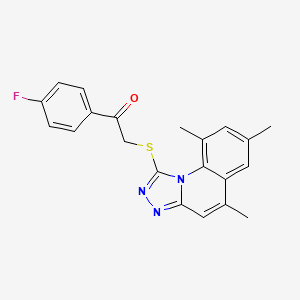molecular formula C21H18FN3OS B7812094 1-(4-Fluorophenyl)-2-[(5,7,9-trimethyl[1,2,4]triazolo[4,3-a]quinolin-1-yl)thio]ethanone 