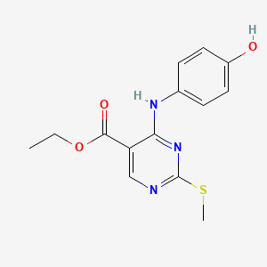 Ethyl 4-((4-hydroxyphenyl)amino)-2-(methylthio)pyrimidine-5-carboxylate