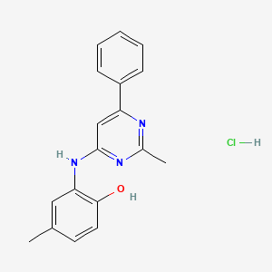 molecular formula C18H18ClN3O B7812161 4-Methyl-2-[(2-methyl-6-phenylpyrimidin-4-yl)amino]phenol;hydrochloride 