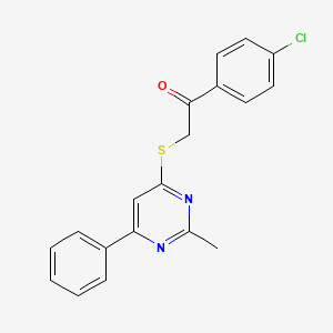 1-(4-Chlorophenyl)-2-[(2-methyl-6-phenylpyrimidin-4-yl)thio]ethanone
