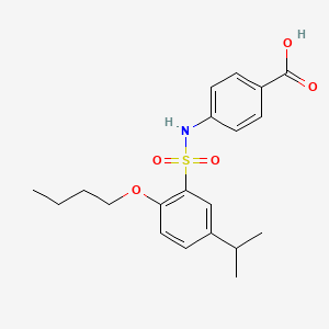 molecular formula C20H25NO5S B7812187 4-[2-Butoxy-5-(propan-2-yl)benzenesulfonamido]benzoic acid 