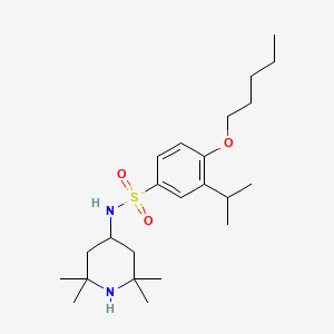 molecular formula C23H40N2O3S B7812193 4-(pentyloxy)-3-(propan-2-yl)-N-(2,2,6,6-tetramethylpiperidin-4-yl)benzene-1-sulfonamide 