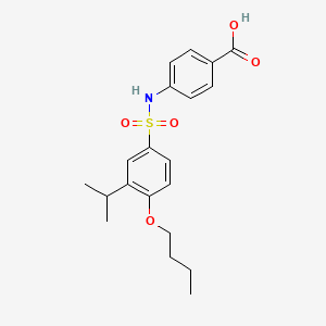 molecular formula C20H25NO5S B7812197 4-[4-Butoxy-3-(propan-2-yl)benzenesulfonamido]benzoic acid 
