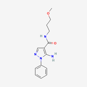 molecular formula C14H18N4O2 B7812204 5-amino-N-(3-methoxypropyl)-1-phenyl-1H-pyrazole-4-carboxamide 