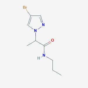 molecular formula C9H14BrN3O B7812217 2-(4-Bromo-1H-pyrazol-1-yl)-N-propylpropanamide 