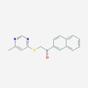 molecular formula C17H14N2OS B7812255 2-((6-Methylpyrimidin-4-yl)thio)-1-(naphthalen-2-yl)ethanone 