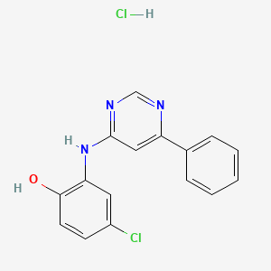 4-Chloro-2-[(6-phenylpyrimidin-4-yl)amino]phenol;hydrochloride