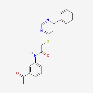molecular formula C20H17N3O2S B7812264 N-(3-acetylphenyl)-2-((6-phenylpyrimidin-4-yl)thio)acetamide 